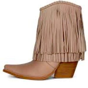 Jeffrey Campbell fringe boots. Worn once. Excellent condition